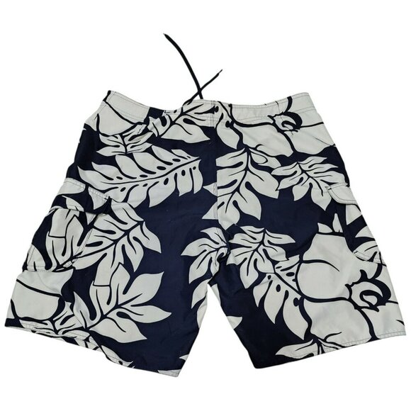 Hawaiian Performance Board Shorts Size 40 Navy White Floral Swim Surf - Picture 2 of 7